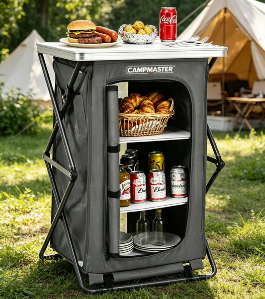 CAMPMASTER 35''H Compact Pop-Up Cupboard for Camping Storage