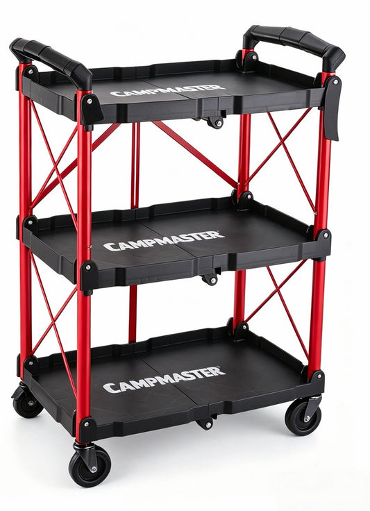 CAMPMASTER Portable Folding Serving Trolleys Cart