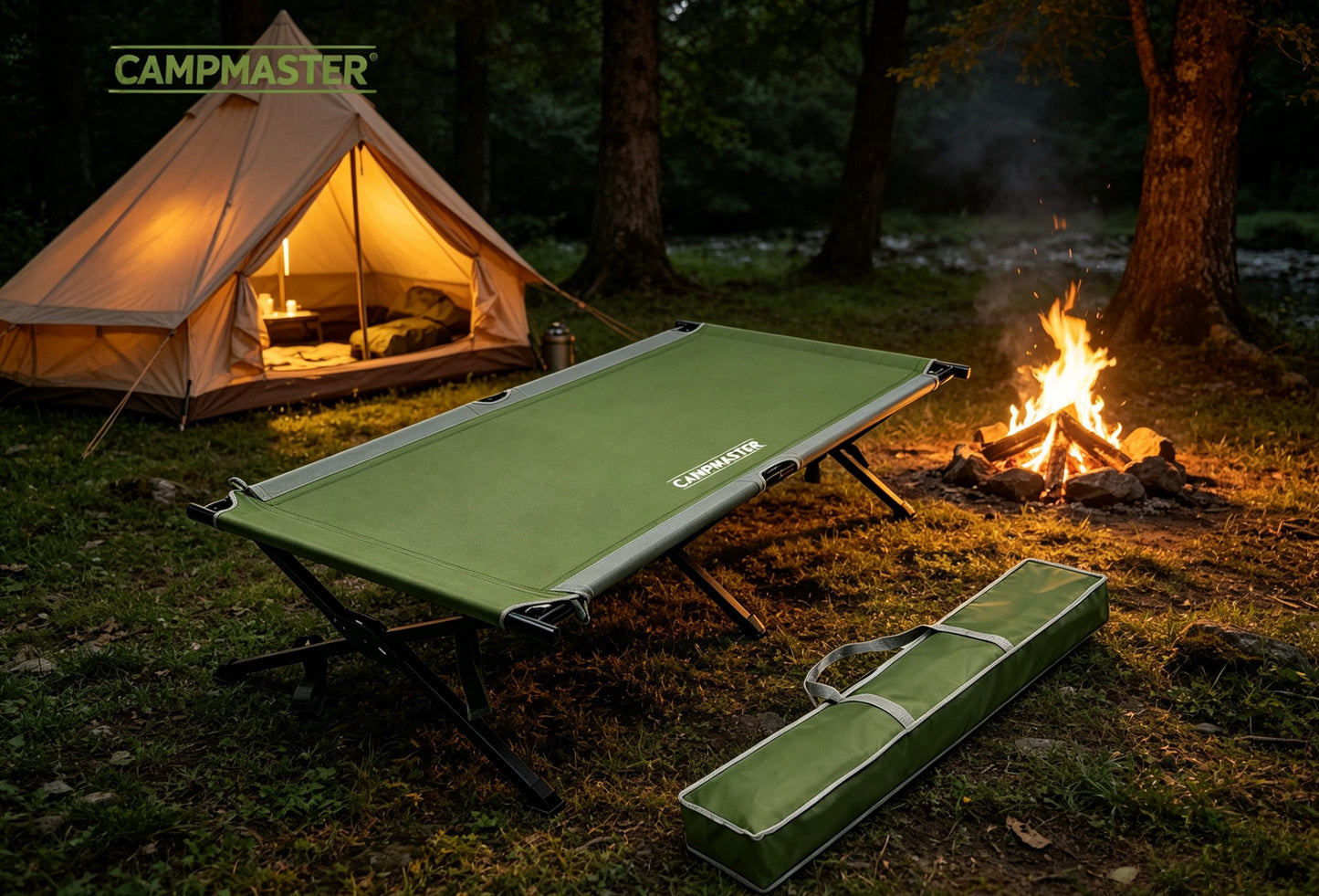 CAMPMASTER Oversized Folding Cot Bed with Carry Bag